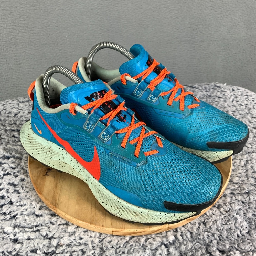 Nike Pegasus Trail 3 Men's 7 Laser Blue Habanero Red Running Sneakers DA8697-400